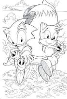 coloriage sonic et son ami